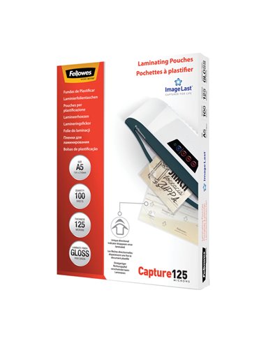 Scatola 100 pouches CAPTURE125 125mic A5 Fellowes 5307302 FELLOWES POUCHES PER PLASTIFICARE