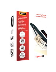 Scatola 100 pouches CAPTURE125 125mic 83x113mm Fellowes 5307101 FELLOWES POUCHES PER PLASTIFICARE