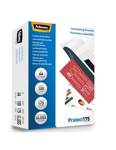 Scatola 100 pouches PROTECT175 175mic A4 Fellowes 5308703 FELLOWES POUCHES PER PLASTIFICARE