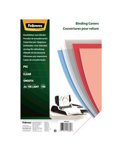 100 COPERTINE CLEAR PVC 150MIC A4 TRASPARENTE NEUTRO 5376001 FELLOWES CARTELLINE E COPERTINE PER RILEGATURE