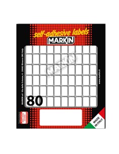 Etichetta adesiva bianca 16x10mm (10fogli x 80etichette) Markin X11012