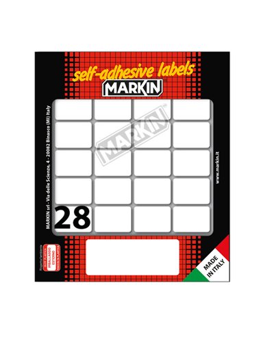 Etichetta adesiva bianca 27x19mm (10fogli x 28etichette) Markin X11021 MARKIN ETICHETTE IN FOGLIETTI