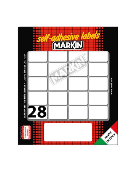 Etichetta adesiva bianca 27x19mm (10fogli x 28etichette) Markin X11021 MARKIN ETICHETTE IN FOGLIETTI