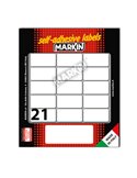 Etichetta adesiva bianca 37x19mm (10fogli x 21etichette) Markin X11028