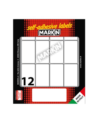 Etichetta adesiva bianca 46X27mm (10fogli x 12etichette) Markin X11034