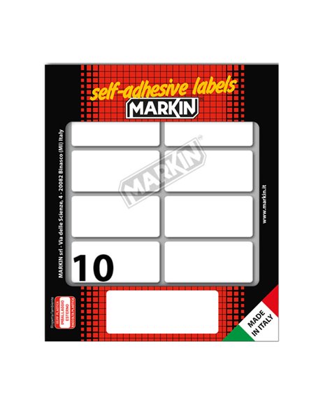 Etichetta adesiva bianca 56x26mm (10fogli x 10etichette) Markin X11040