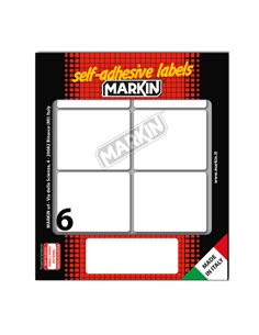 Etichetta adesiva bianca 56x46mm (10fogli x 6etichette) Markin X11042 MARKIN ETICHETTE IN FOGLIETTI