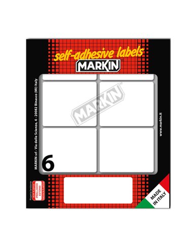 Etichetta adesiva bianca 56x46mm (10fogli x 6etichette) Markin X11042 MARKIN ETICHETTE IN FOGLIETTI