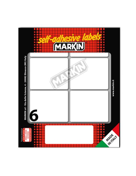 Etichetta adesiva bianca 56x46mm (10fogli x 6etichette) Markin X11042 MARKIN ETICHETTE IN FOGLIETTI