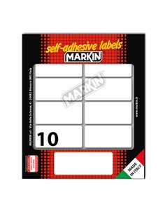 Etichetta adesiva bianca 58x27mm (10fogli x 10etichette) Markin X11043