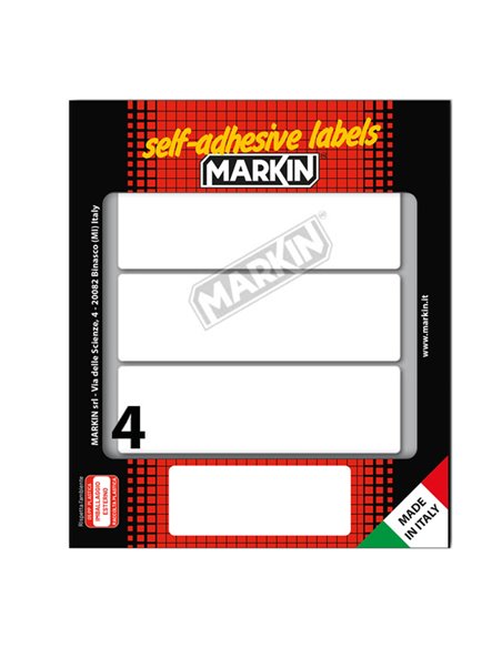 Etichetta adesiva bianca 110x34mm (10fogli x 4etichette) Markin X11052