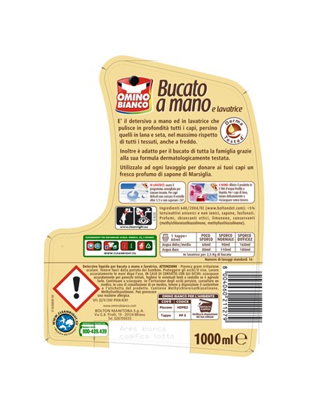 DETERSIVO LIQUIDO OMINO BIANCO MARSIGLIA 1LT A MANO E LAVATRICE M92476 OMINO BIANCO DETERGENTI-DETERSIVI PER PULIZIA