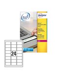 Poliestere adesivo L6146 bianco antim. 20fg A4 63,5x33,9mm (24et/fg) laser Avery L6146-20