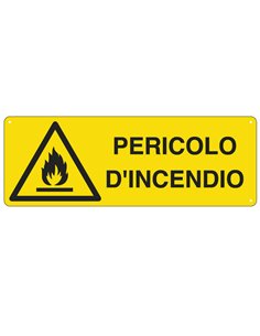 CARTELLO ALLUMINIO 35x12,5cm 'PERICOLO DI INCENDIO' E1712K CARTELLI SEGNALATORI CARTELLI INFORMATIVI