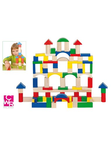 COSTRUZIONI IN LEGNO CONF. DA 100 PZ ASSORITI CWR 58669 CWR REGOLI-GIOCHI DIDATTICI