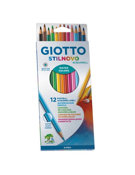 ASTUCCIO 12 PASTELLI STILNOVO ACQUARELL GIOTTO 255700 GIOTTO PASTELLI COLORATI
