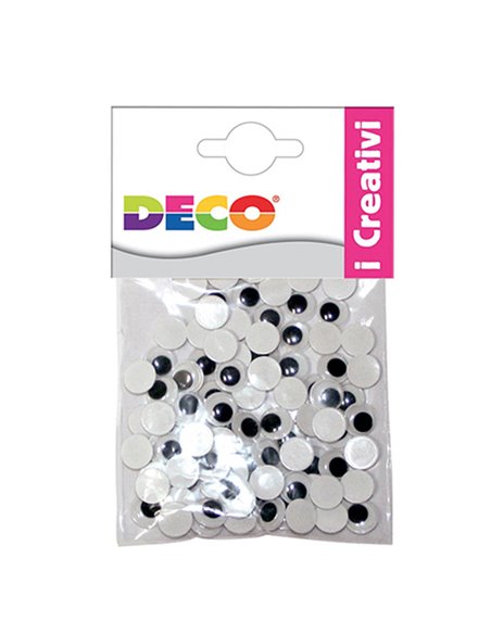 OCCHIETTI ADESIVI TONDI BUSTA DA 50 PZ. MISURE ASSORTITE DECO 11495 DECO ACCESSORI DIDATTICI E LAVORI MANUALI