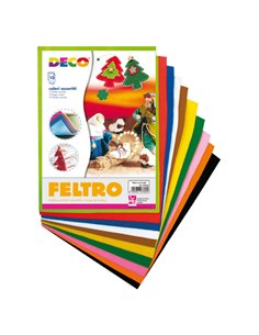 Feltro colorato 21x30cm colori assortiti Conf.10 fogli DECO 07653 DECO ACCESSORI DIDATTICI E LAVORI MANUALI