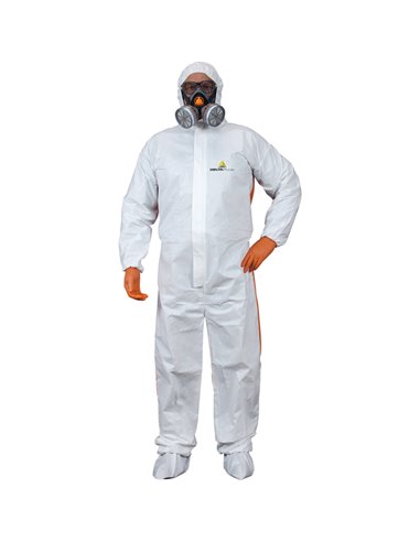 TUTA PROTEZ.DA RISCHIO CHIMICO DT125 Tg. L bianco-arancio MONOUSO DT125GT