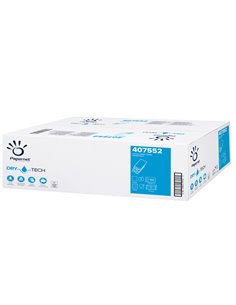 Pacco 100 asciugamani piegati a W goffrato a onda Dry Tech Papernet 407552