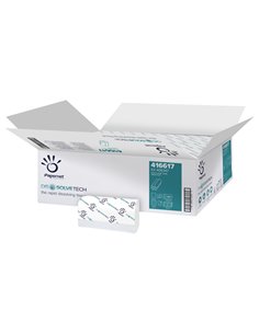 Pacco 200 asciugamani piegati a Z goffrato a onda DissolveTech Papernet 416617 PAPERNET ASCIUGAMANI PIEGATI E IN ROTOLO