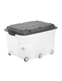 CONTENITORE Compact con RUOTE 57Lt con COPERCHIO NERO F600179