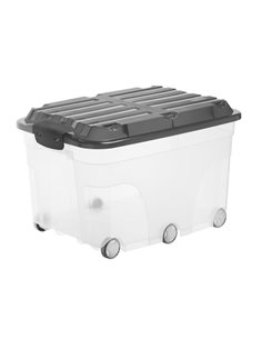 CONTENITORE Compact con RUOTE 57Lt con COPERCHIO NERO F600179 ROTHO CONTENITORI MULTIUSO