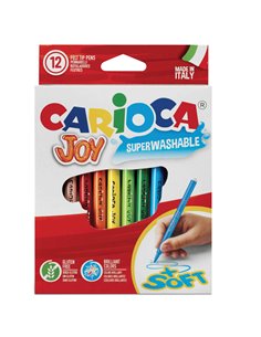 SCATOLA 12 PENNARELLI JOY LAVABILI COLORI ASSORTITI CARIOCA 40614 CARIOCA PENNARELLI