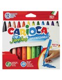 Astuccio 12 pennarelli Jumbo lavabili colori assortiti CARIOCA 40569