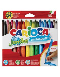 Astuccio 24 pennarelli Jumbo lavabili colori assortiti CARIOCA 40570 CARIOCA PENNARELLI