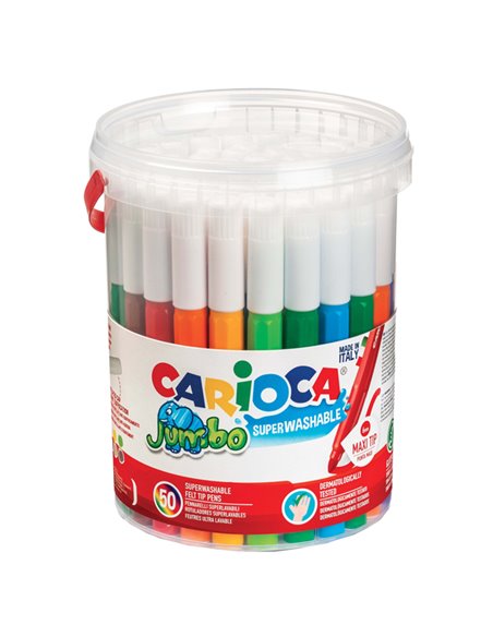 Barattolo 50 pennarelli Jumbo lavabili colori assortiti CARIOCA 42312 CARIOCA PENNARELLI