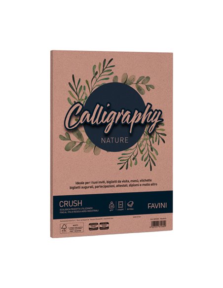 Carta Calligraphy Nature CRUSH A4 50fg 120gr mandorla FAVINI A69C534