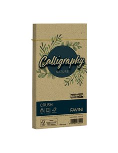 25 buste Calligraphy Nature CRUSH 120gr 110x220mm oliva FAVINI A57N204 FAVINI CARTE EVENTI-INVITI