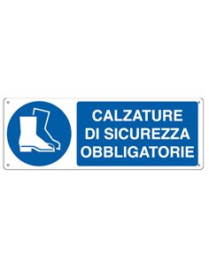 CARTELLO ALLUMINIO 35x12,5cm 'Calzatura di sicurezza obbligatoria" E1905K CARTELLI SEGNALATORI CARTELLI INFORMATIVI