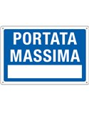 CARTELLO ALLUMINIO 30x20cm 'Portata Massima' 3101