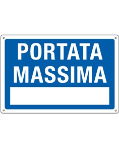 CARTELLO ALLUMINIO 30x20cm 'Portata Massima' 3101 CARTELLI SEGNALATORI CARTELLI INFORMATIVI