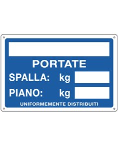 CARTELLO ALLUMINIO 30x20cm 'Portate: Spalla / Piano' 3130 CARTELLI SEGNALATORI CARTELLI INFORMATIVI