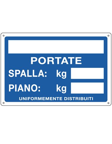 CARTELLO ALLUMINIO 30x20cm 'Portate: Spalla / Piano' 3130 CARTELLI SEGNALATORI CARTELLI INFORMATIVI