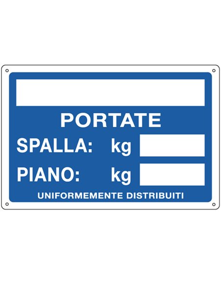CARTELLO ALLUMINIO 30x20cm 'Portate: Spalla / Piano' 3130 CARTELLI SEGNALATORI CARTELLI INFORMATIVI