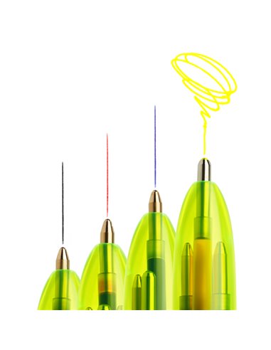 Scatola 12 penna sfera scatto 4COLORI FLUO BIC 982868 BIC MULTIFUNZIONE