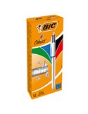 Scatola 12 penna sfera scatto 4COLORS SHINE SILVER BIC 982873