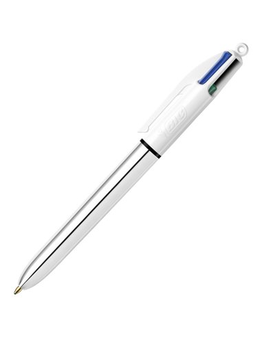 Scatola 12 penna sfera scatto 4COLORS SHINE SILVER BIC 982873