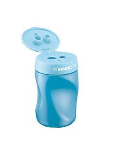 TEMPERAMATITE EASY 3 FORI C/CONTENITORE ERGONOMICO BLU PER MANCINI STABILO 4501/2 STABILO TEMPERAMATITE CON CONTENITORE 2