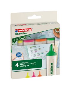 ASTUCCIO 4 EVIDENZIATORE 24 ECOLINE EDDING 4-24-4S EDDING COLORE LIQUIDO