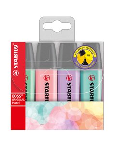 BUSTA 4 EVIDENZIATORI STABILO BOSS PASTEL 70/4-2 STABILO COLORE LIQUIDO