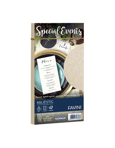 10 buste SPECIAL EVENTS METAL 120gr 110x220mm sabbia FAVINI A57N154 FAVINI CARTE EVENTI-INVITI