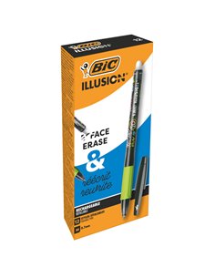 Scatola 12 penna sfera gel cancellabile GELOCITY ILLUSION 0,7mm nero BIC 516523