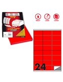 Etichetta adesiva C/500 rosso fluo 100fg A4 70x36mm (24et/fg) Markin X210C500F-RO