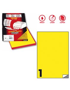 Etichetta adesiva C/503 giallo fluo 100fg A4 210x297mm (1et/fg) Markin X210C503F-GI MARKIN ETICHETTE CARTA COPY-LASER-INKJET