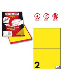 Etichetta adesiva C/509 giallo fluo 100fg A4 210x148,5mm (2et/fg) Markin X210C509F-GI MARKIN ETICHETTE CARTA COPY-LASER-INKJET